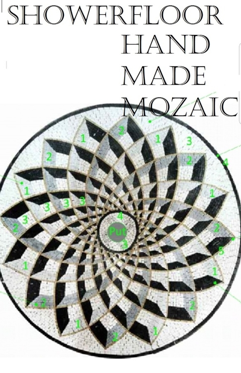 Douchevloer van mozaïek